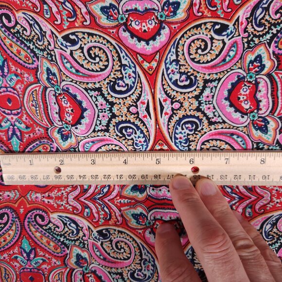 Tolani 100% Silk Button Tunic Womens Large Paisley Boho Roll Tab Sleeve FLAWS - Picture 11 of 16